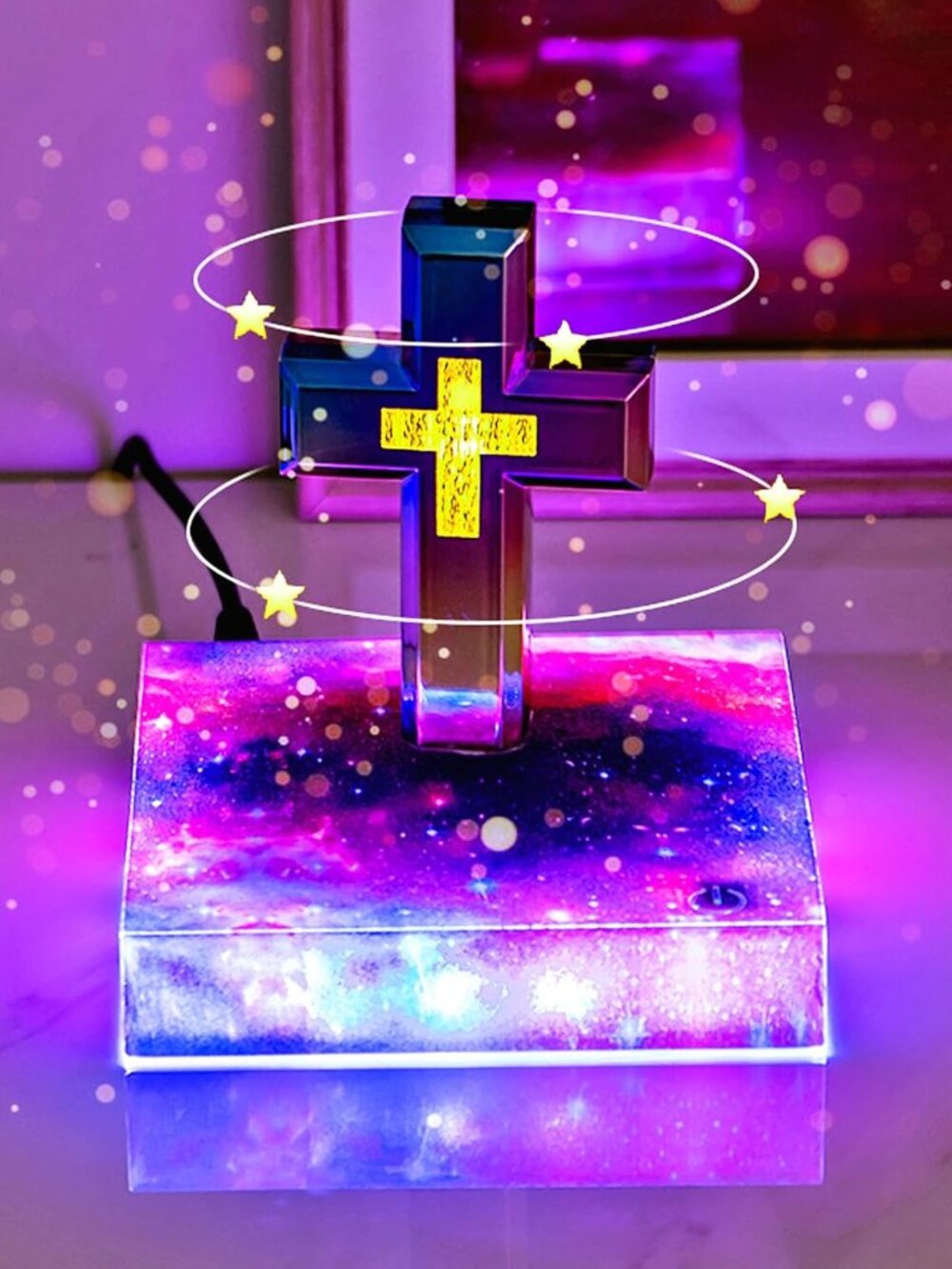 Magnetic Levitating Lamp Floating Cross - Open Box